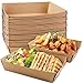 Price comparison product image HAKACC Party Food Trays, 50 Pack Paper Plates, Take Away Food boxes, Cardboard Serving Tray Water Oil Proof for Chips Burger BBQ Birthday Camping Party 18x13cm