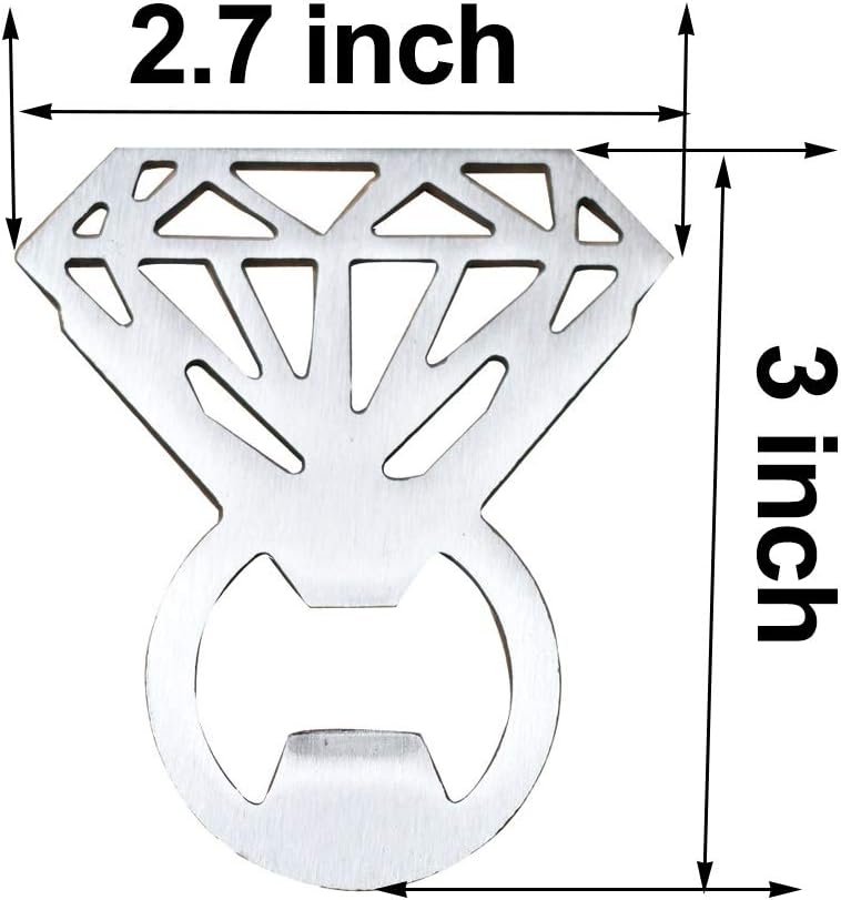 Awtlife 24 Pcs Vintage Diamond Bottle Opener for Wedding Party Favors