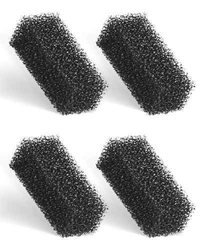Pawfly 4 Pcs Replacement Filter Pads for 3-10 Gallon Internal Aquarium Filter, Fish Tank Filter Media Sponge, Black Bio Foam for Water Filtration