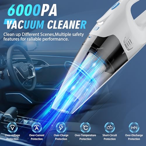 Handheld Vacuum Cordless,Car Hand Cordless Rechargeable,Dust Busters Cordless Rechargeable with LED Light/Multi Accessories,1.6lbs Car Mini Portable Vacuum Cleaner for Home Office Car Pet