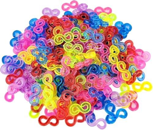 Momos Den 600+ Glow in the Dark Loom Bands Refill Pack DIY Bracelet Making Kit with Hook Tool & Colorful S Clips Craft Refill Set for Kids & Teens (600+ Bands) (Multicolor)