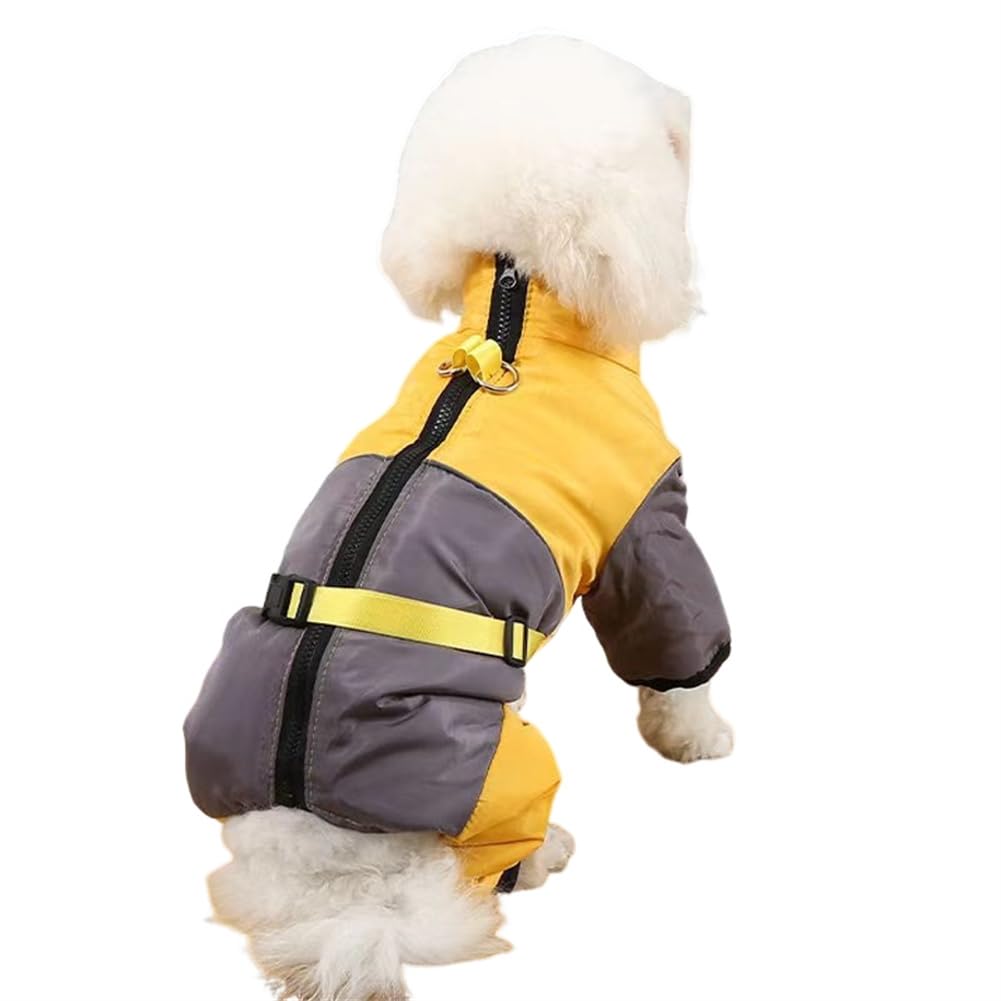 Hixingo Winter Warm Dog Jacket Soft Cozy Dog Winter Coat with Legs, Windproof Snowy Snowsuit Clothes for Small Medium Large Pet Indoor & Outdoor Wear XS-XXL (XXL,yellow)
