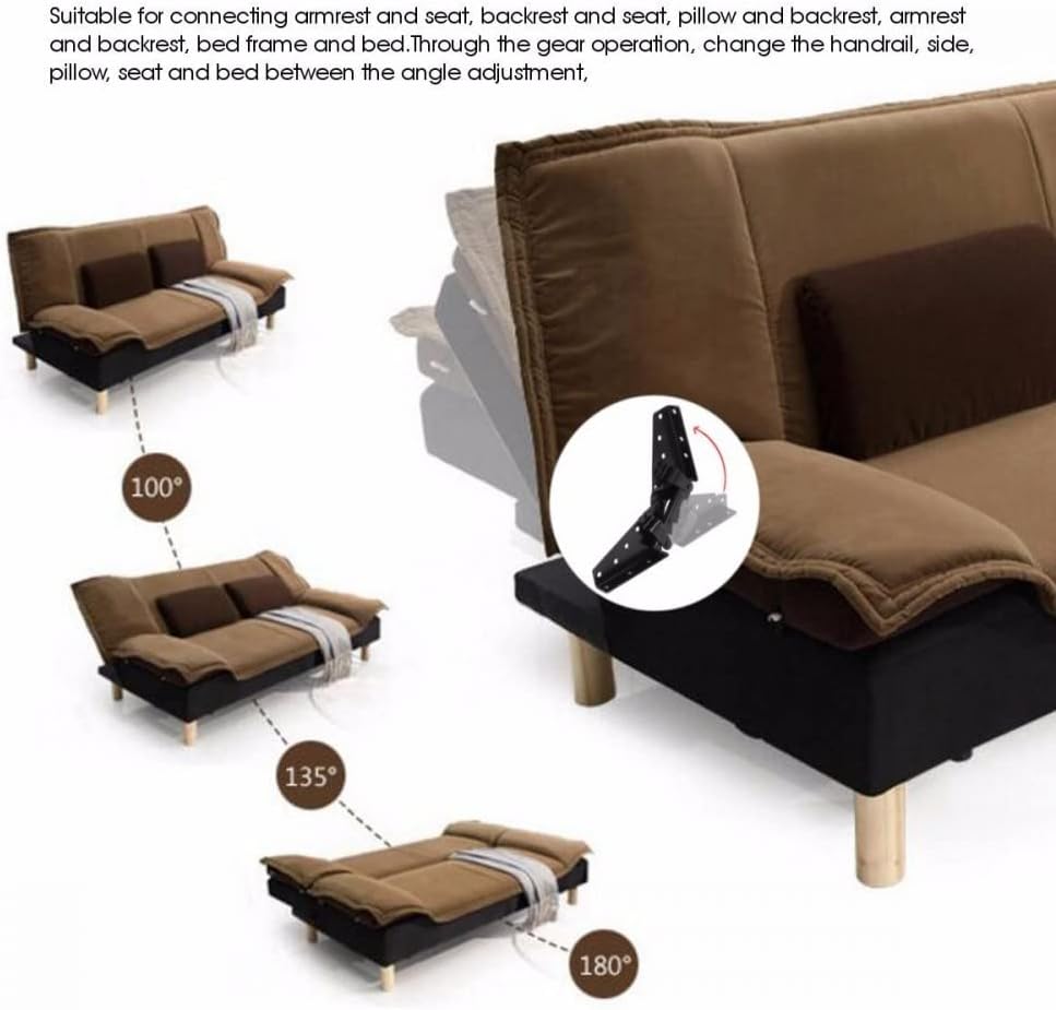 2Pcs 3-Position Hinge Adjustable Mechanism Angle for Sofa Bed Bedding Furniture Size 230 * 70 mm