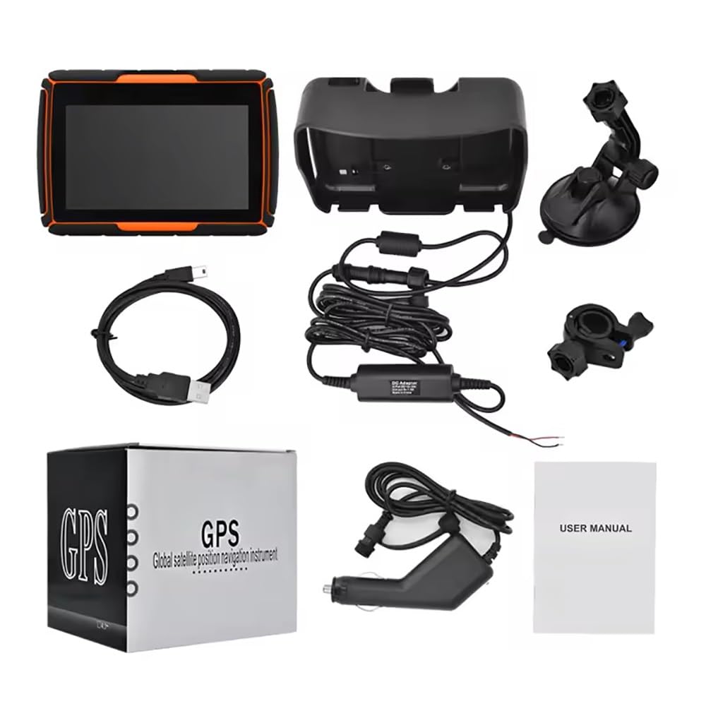 Navegación GPS For Motocicleta De 4,3 Pulgadas, Diseño Resistente A Prueba De Agua IPX7, Soporte De Sistema Multilingüe, For Condiciones Climáticas Adversas