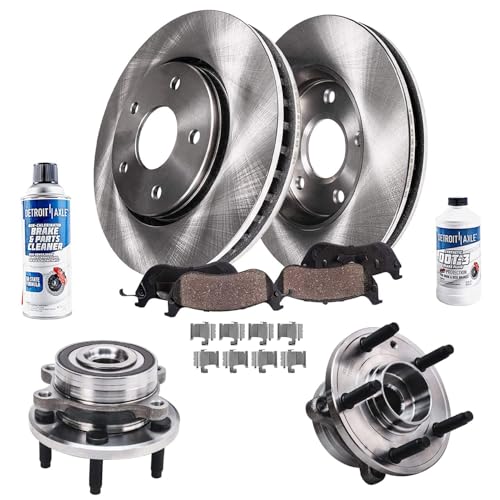 Image of Detroit Axle - Front Brake Kit Wheel Bearing Hubs for 13-19 Ford Taurus