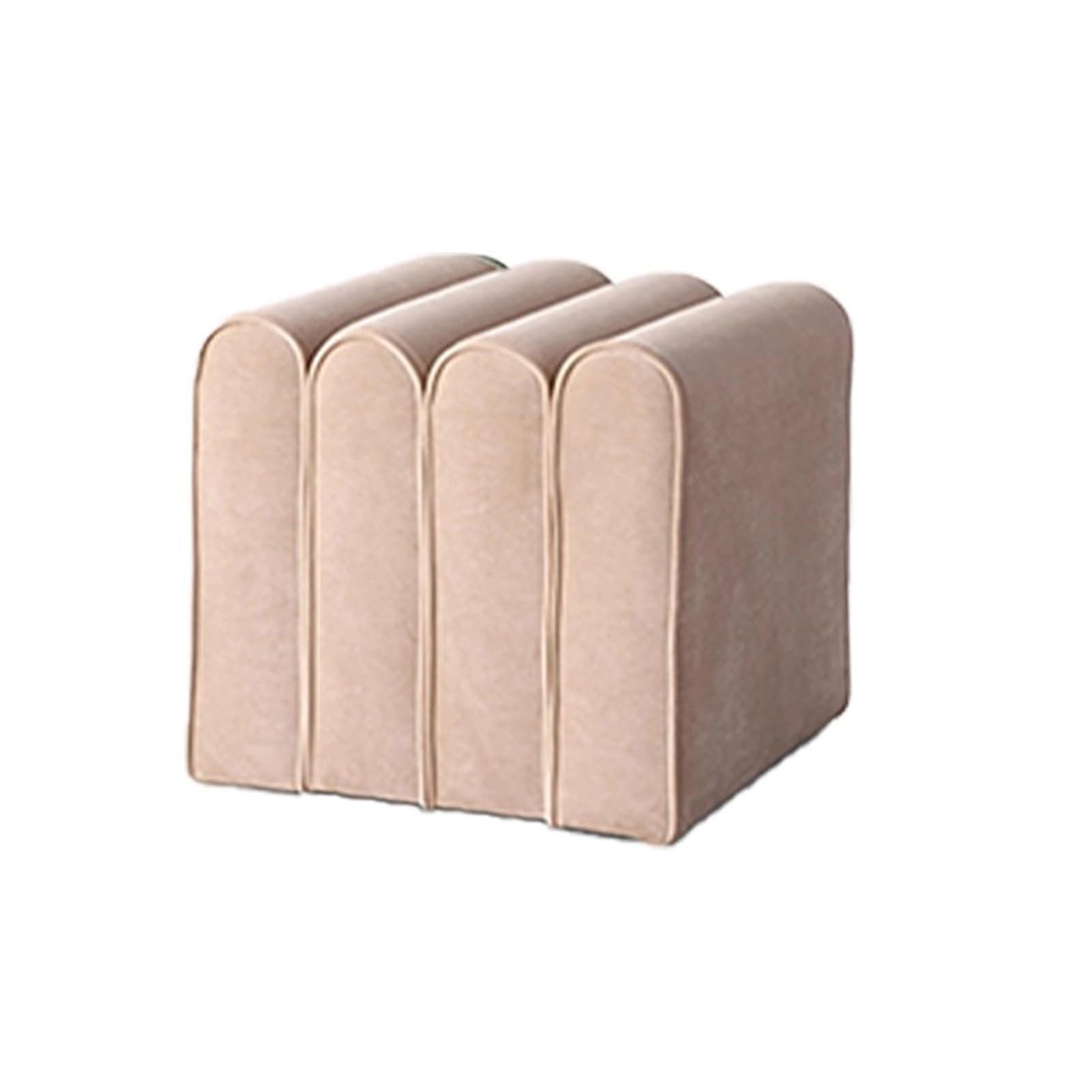 KLGFBDC Khaki Velvet Ottoman Shoe Bench - Stylish Padded Stool for Living Room & Lounge Indoor Storage Solution 45x44x40cm Multifunctional Footrest & Entryway Organizer