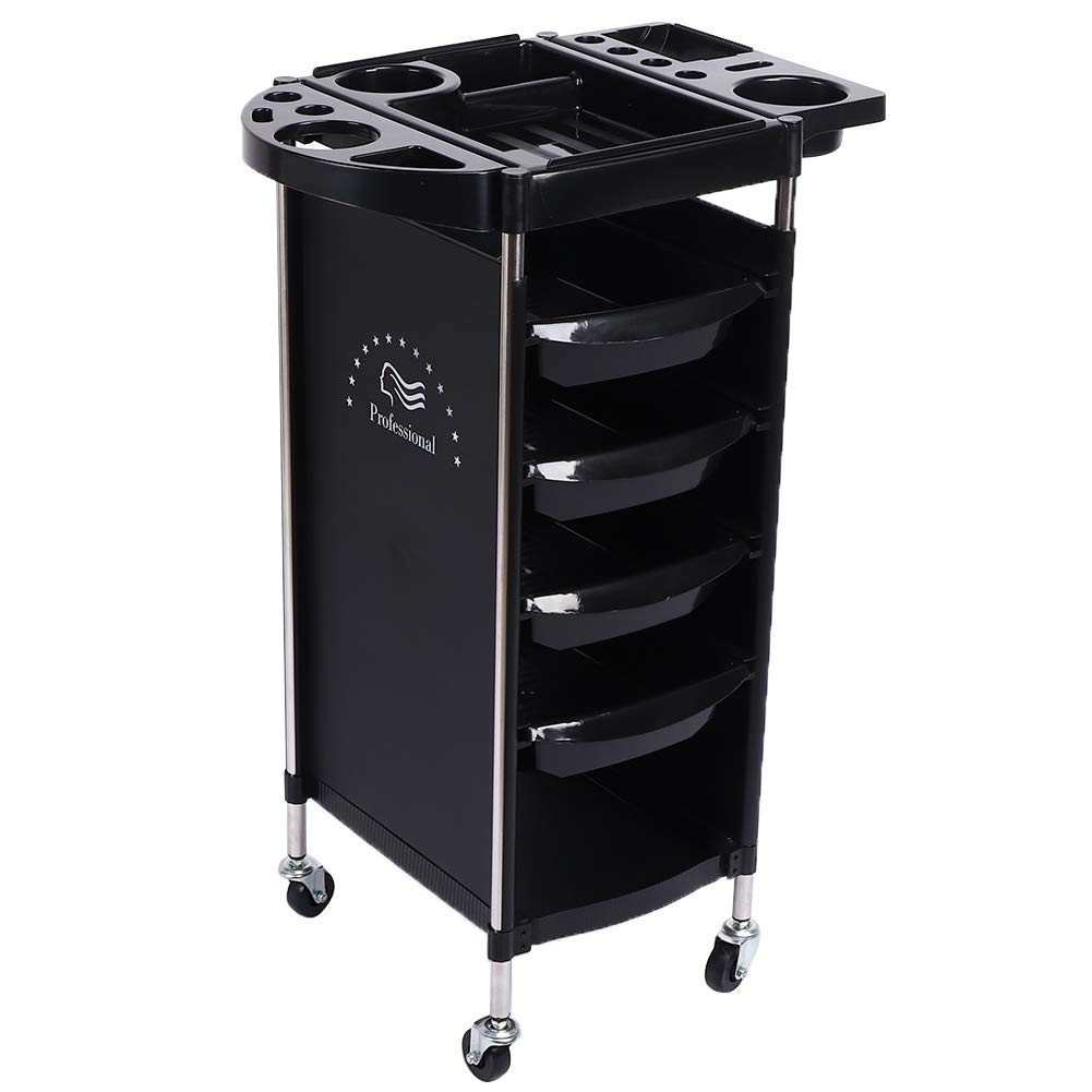 Multi-Functional Hair Salon Tool Storage Cart Trolley, 6 Layers Hair Salon Trolley for Beauty Salon Barber Shop