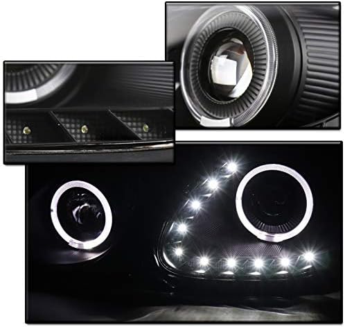 LED DRL Halo Projector Headlights Headlamps Lamps Black Compatible with 1998-2005 GS300 GS400 GS430