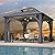 COVERONICS 12' x 12' Outdoor Galvanized Hardtop Gazebo - Aluminum Heavy-Duty Double Roof Vented Gazebo with Breathable Netting & Privacy Curtains for Patio, Porch, Garden, Lawn