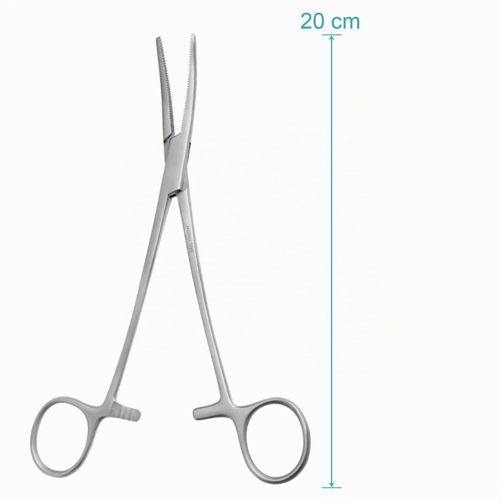 May - Pince à clamper - courbé - avec la griffe - Longuer: 20 cm - acier inoxydable