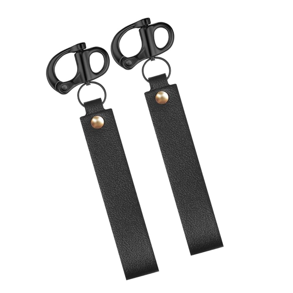 Vjsujehgy 2Pcs Mask Quick Release Shackle with Leather Handle for Firefighter,Marine Grade 316 Stainless Steel Shackle for Rigging