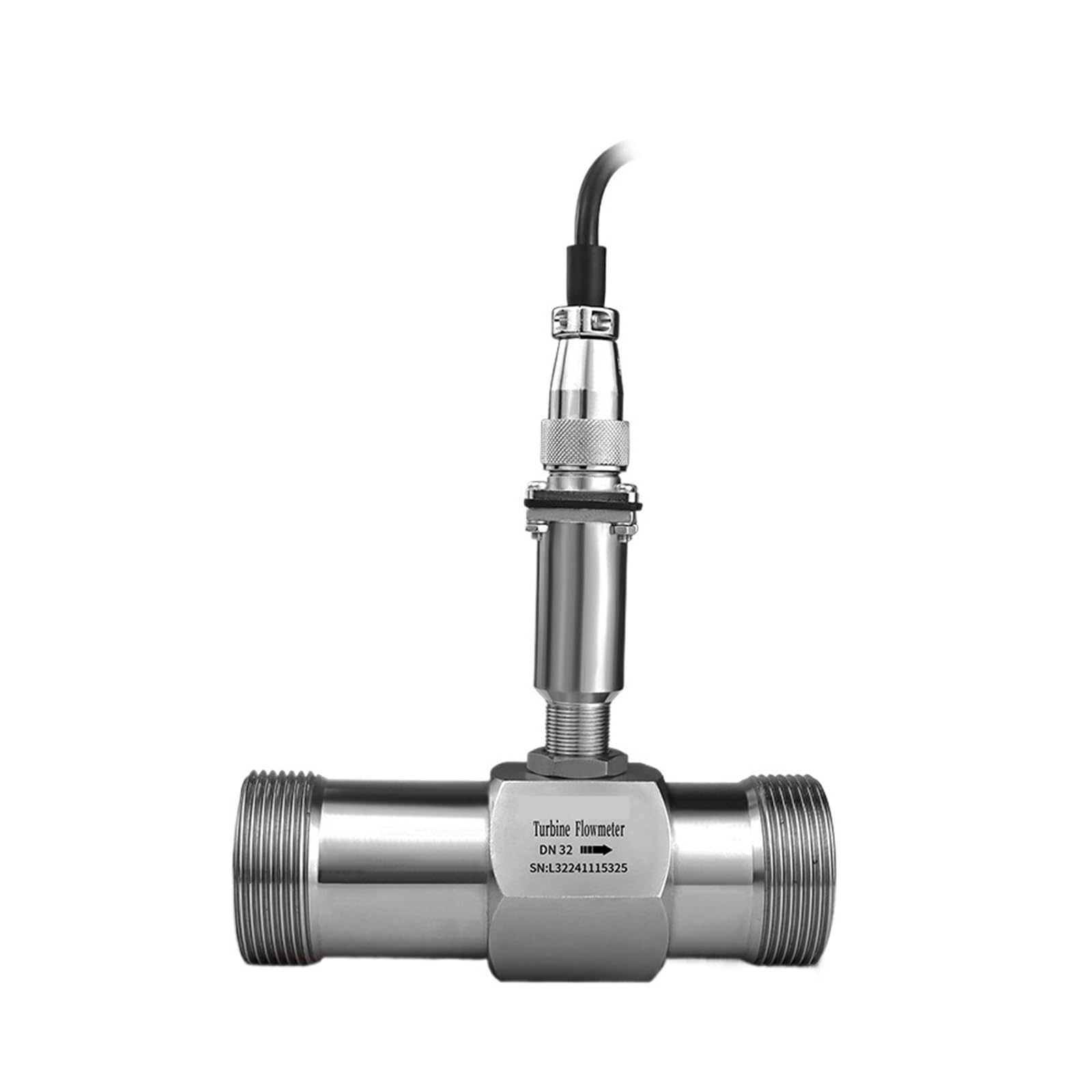 QfUxYYSLD Turbine Flowmeter for Water with 2 Inch Data Logger, RS485, Pulses and 4-20 mA(DN50-Pulse-SS316)