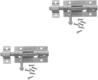 DOITOOL 2pcs 4 Bolts Door Chain Lock Cage Skateboard Lock Bolt Insurance Barrel Sliding Doors Front Door