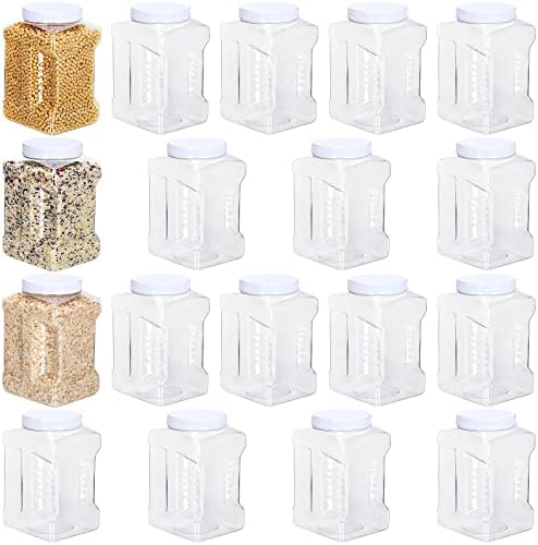 Amazon.com: Gerrii 18 Pcs 1 Gallon Plastic Jars with Cap Clear Storage ...