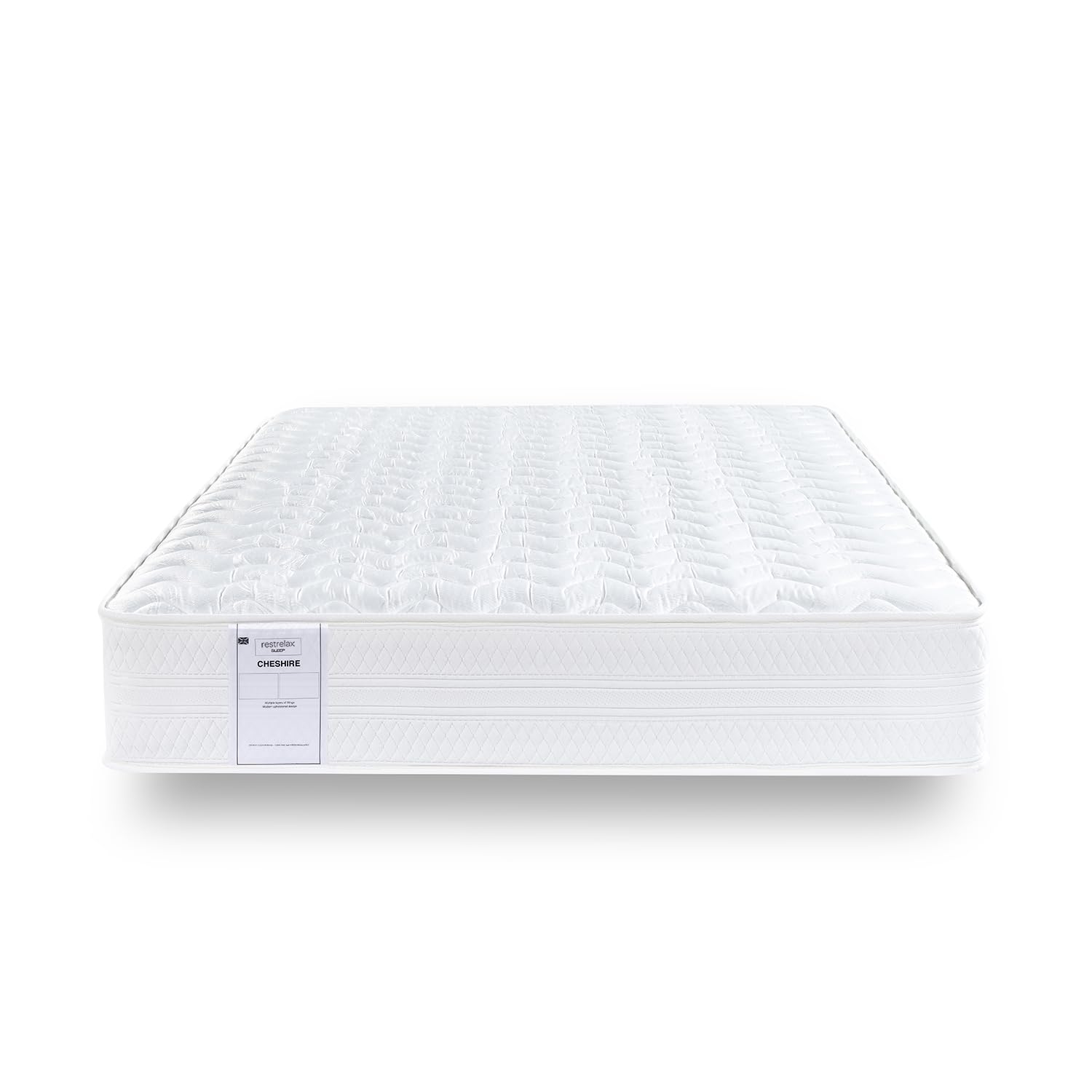 RestRelax Sleep Cheshire Classic Ortho Quilted Mattress, Medium Firm Tension (10 inch) (Double 4ft6 (135cm x 190cm))