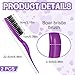 Frienda 2 Pieces Teasing Hair Brush Boar Bristle Brush Comb for Women Salon Boar Nylon Bristle Beauty Styling Slick Back Backcombing Tool(Purple)