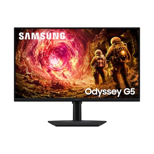 Samsung 27 Zoll Odyssey G50F Gaming Monitor, PC-Bildschirm mit IPS-Panel, 2.560 x 1.440 Pixel (QHD), 180 Hz, 1 ms (G/G), AMD FreeSync Premium, NVIDIA G-Sync, HDR10, LS27FG502EUXEN