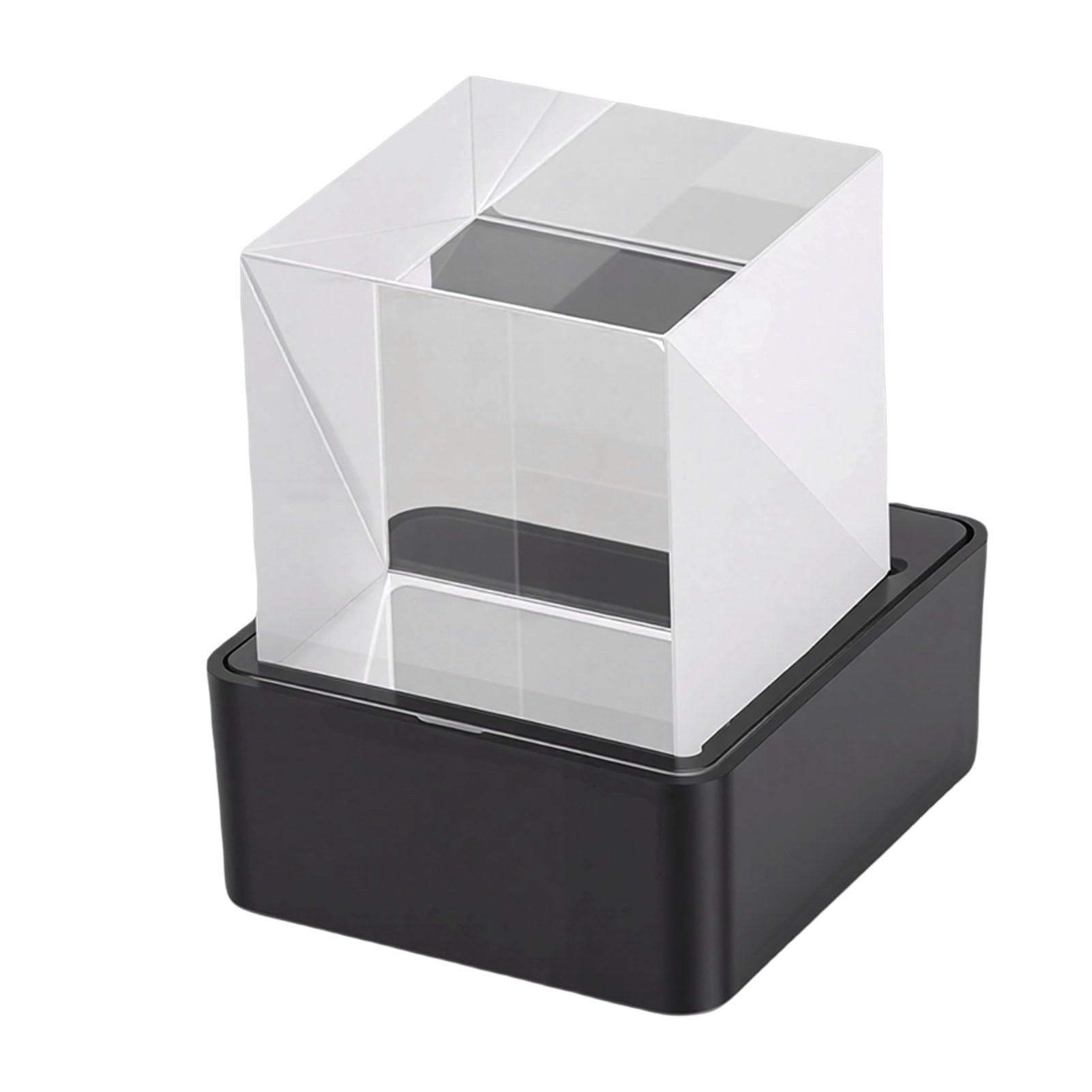 Intelligente Wetterstation, Mini-Hologramm-Würfel-Digitaluhr mit Temperatur- und Luftfeuchtigkeitsüberwachung, Echtzeit-Wetteraktualisierungen für das Desktop-Heimbüro (Black)