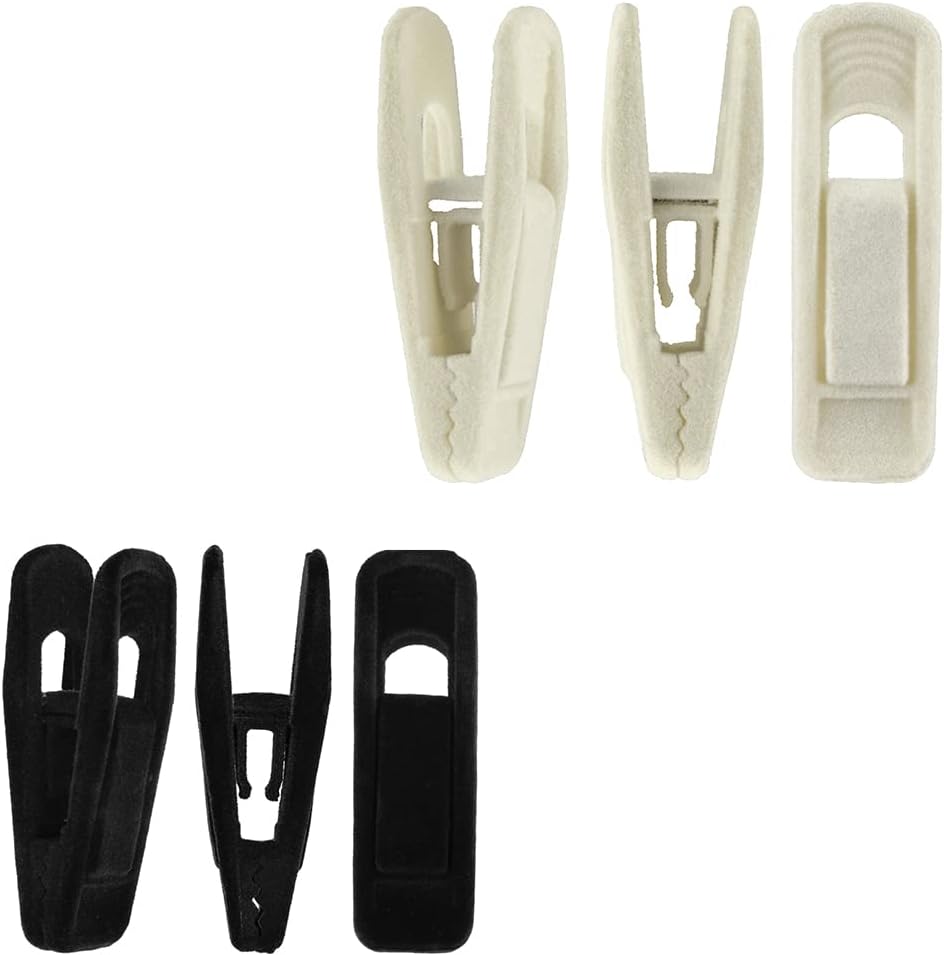 Black Velvet Hangers Clips 20 + Ivory 80 Velvet Clips