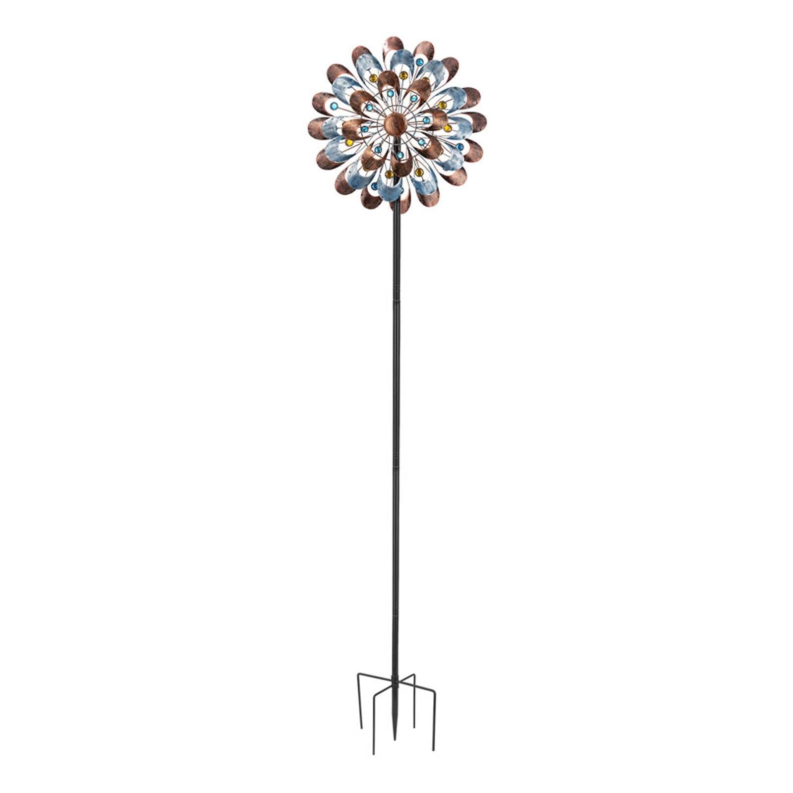 Decorative Metal Wind Rotator Long-Lasting Flower Wind Rotator Stake Weather-Resistant Yard Stake Rotator Moving Rotate Design for Outdoor, Lawn, Bronze-image-26