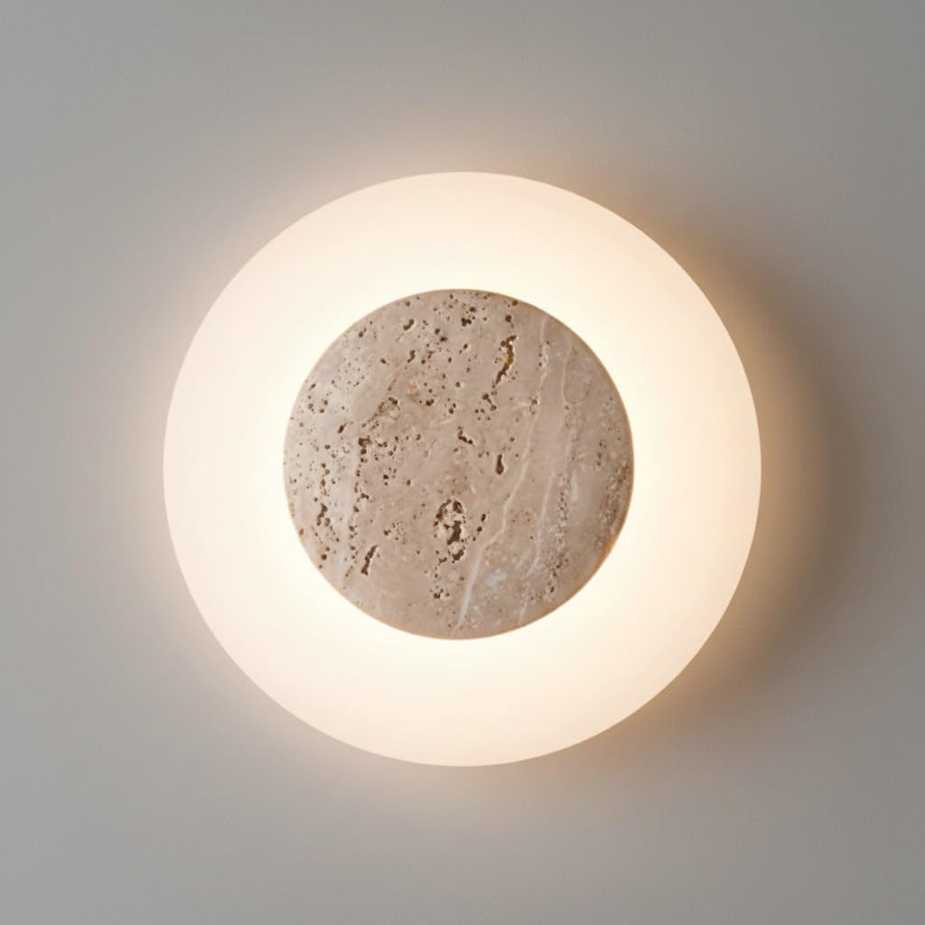 Lámpara de pared de travertino contra luces deslumbrantes, aplique LED de piedra natural