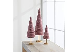 Blush Pink Velvet Trees Set of 3: Chic Dorm Decor for Moms and Coquettes