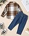 WESIDOM Toddler Boy Clothes 3T Boy Clothes Fashion Long-Sleeved Plaid Shirt Jeans Pants Set Toddler Boy Fall Outfits (Yellow, 2-3T)