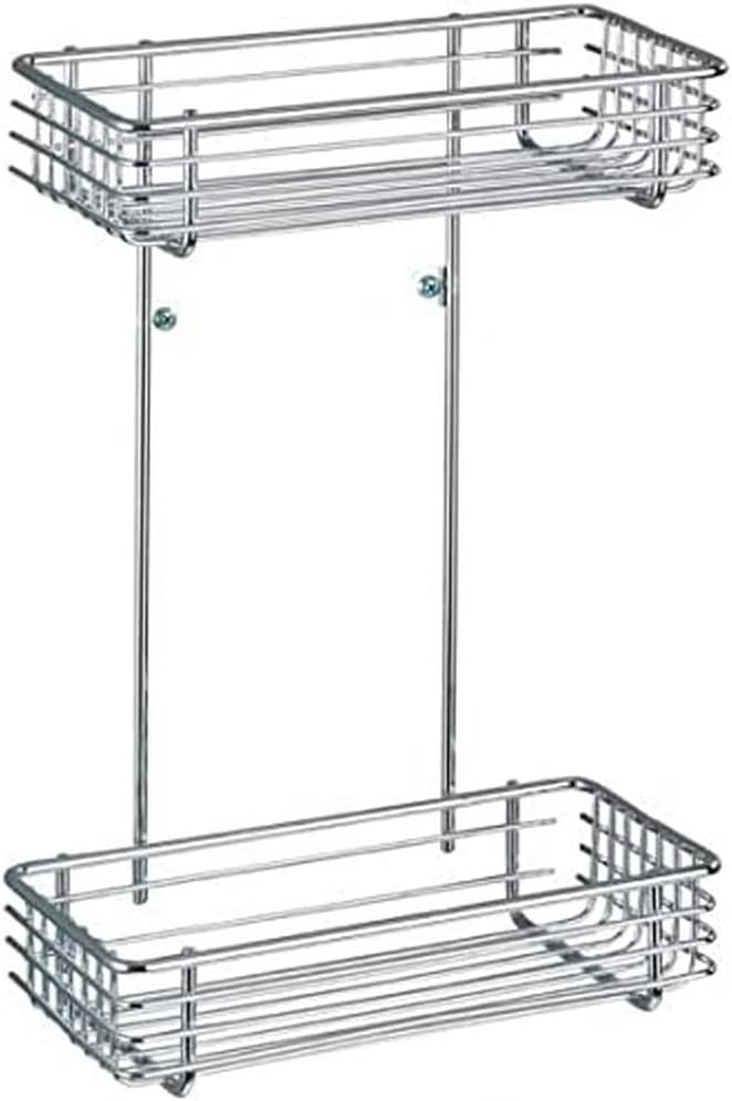 WENKO 16823100 Universal Shelf Milano zur Wandmontage, Metal Steel, 25 x 6 x 12 cm, Chrome