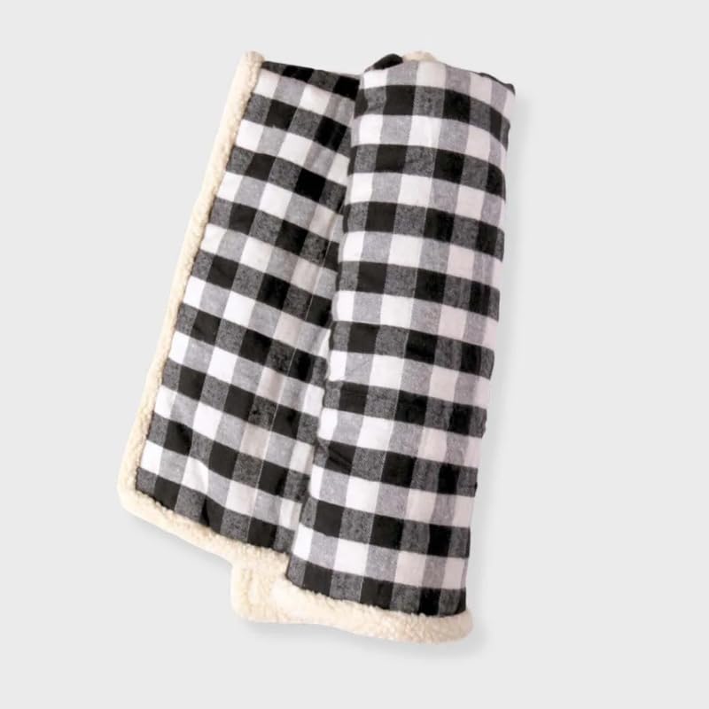 Image of Blanket for Dog & Cat 100% Polyester Warm Comfortable pet Blanket (Small, Black & White Check)