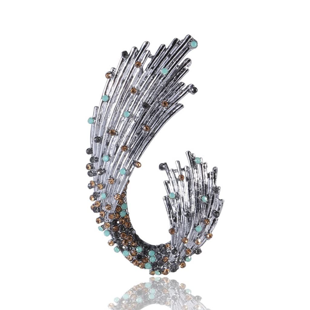 Broche géométrique strass multicolore pour femme accessoire élégant de mariage