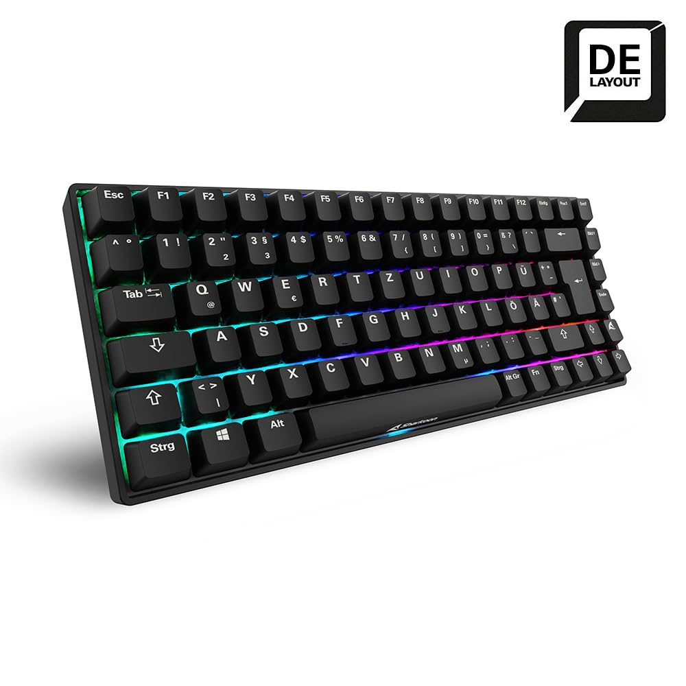 Sharkoon Skiller SGK50 S3 PBT Schwarz RGB Gaming Keyboard Gateron G PRO 3.0 Yellow 75% Layout