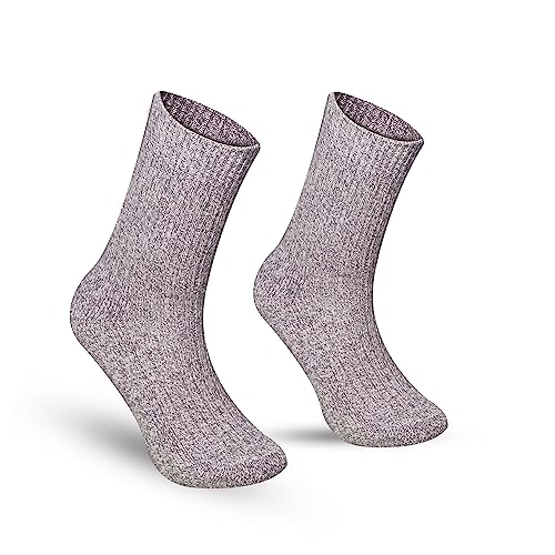 Heavy Wool Socks For Men - Soft, Comfy, Durable Socks, Crew Length, Two tone, Crew Length Wool Socks, Size 8-12.5