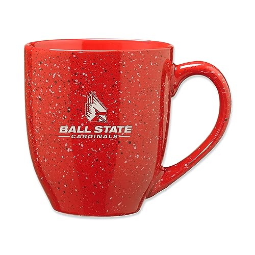 Rico Industries NCAA Ball State Cardinals Primary 16 oz Team Color Laser Engraved Speckled Ceramic Coffee Mug