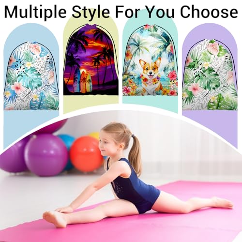 Image of Purple Palm Trees Gymnasts Grip Bag Lightweight Drawstring Bags for Gym Sports