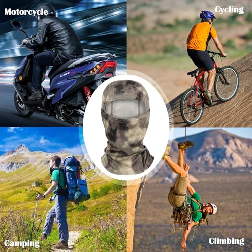 Image of 6PCS Camo Face Mask Ski Mask Motorcycle Balaclava Full Face Mask Windproof UV Protection Cover Men Women Outdoor