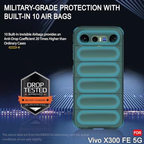 Image of TheGiftKart Liquid Silicon Back Cover Case for Vivo X300 FE 5G | Shockproof Military Grade Protection | Micro-Fibre Cloth On Inner Side | Anti-Slip Grip Back Case Cover for Vivo X300 FE (TPU, Green)