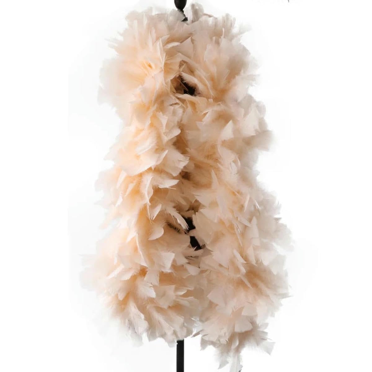 Bellissimo boa di piume di tacchino naturale rosa soffice 2 metri accessorio per cucire abbigliamento da palcoscenico carnevalesco 200 grammi - BIANCO - 200 grammi 2 metri