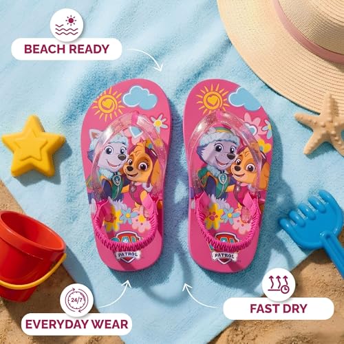 Image of Nickelodeon Girls Boys character flip flops sandals kids water shoes - Paw Patrol Blues Clues Baby Shark - thong beach slides summer slip on quick dry toddler little kid