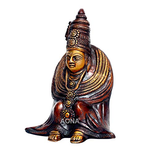 Image of AONA Tulja maa Goddess Brass Handicraft Brown Height 7.5 Inches