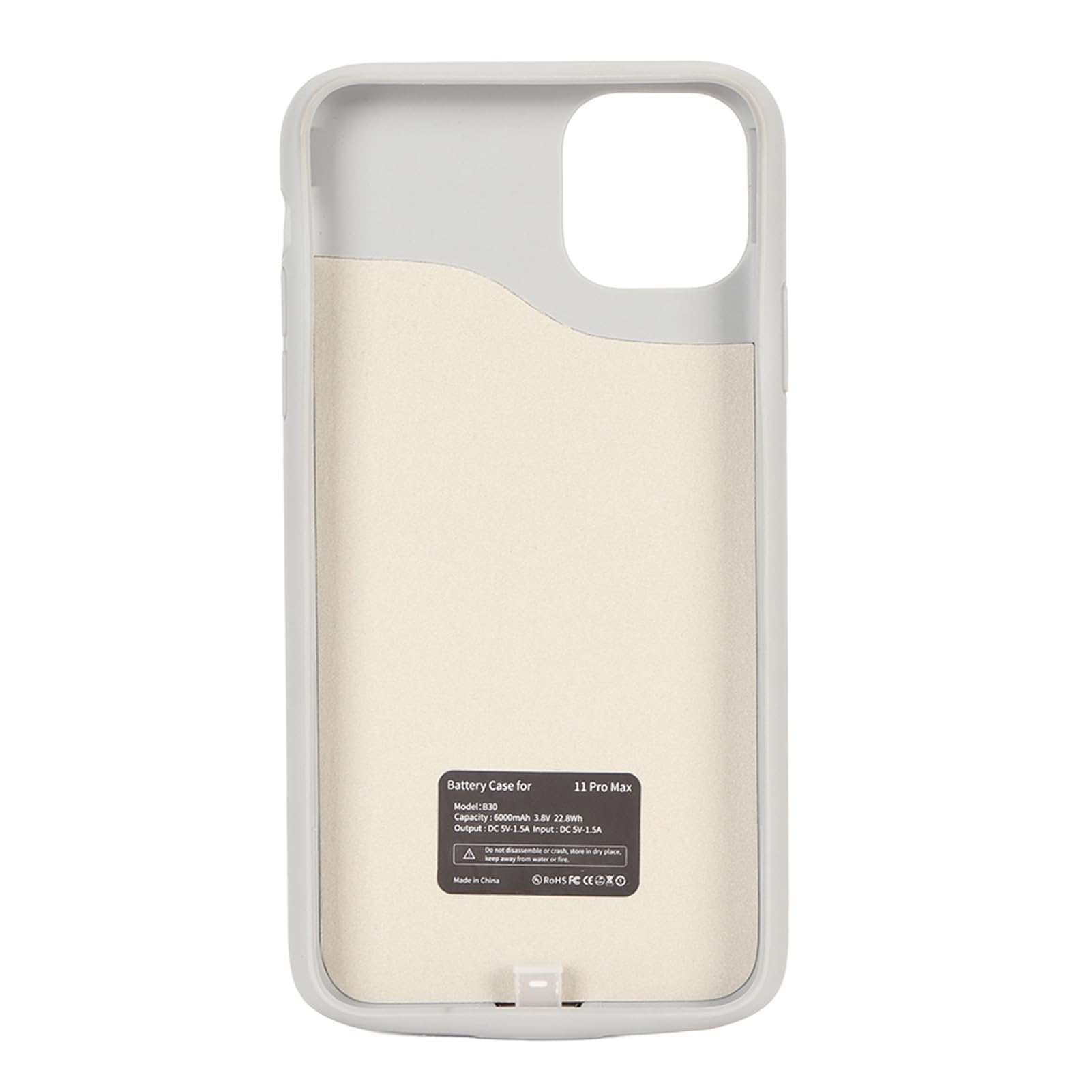 SIXRUN Custodia Batteria per IPhone 11 Pro Max, 6000mAh (WHITE)