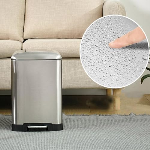 Cubo de basura grande para cocina y dormitorio en acero inoxidable limpio 5