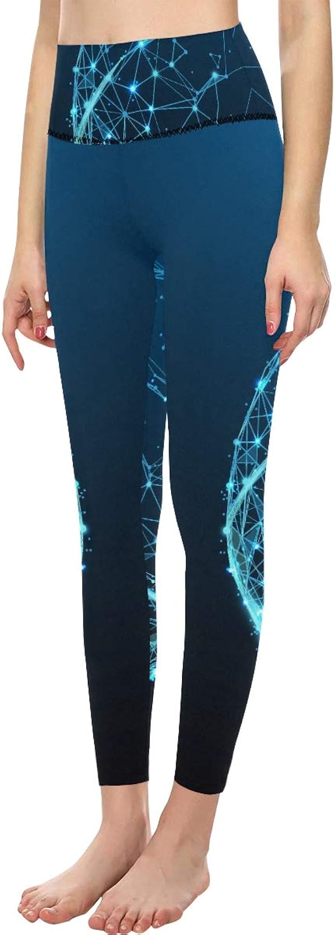 High Waisted Womens Fashion Leggings Basketball Player Hand