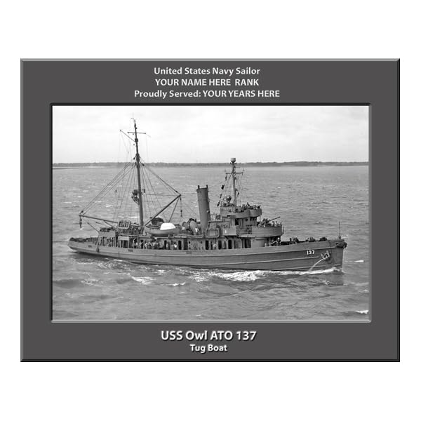 USS Owl ATO-137 Personalized United States Navy Ship Photo