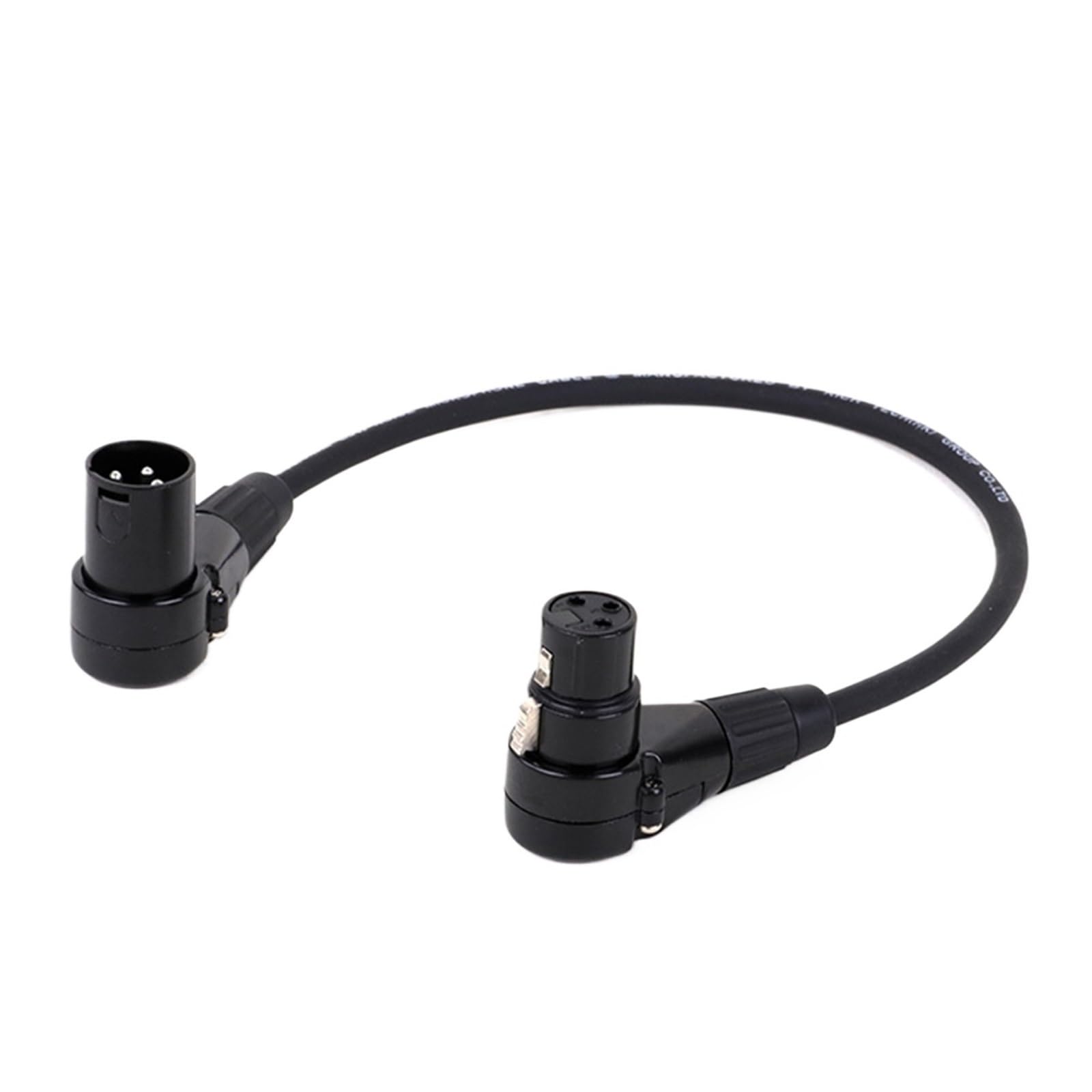 Kabel XLR Kabel audio 90 stopni męski na żeński Cannon XLR Balanced Karon Mixing Console Linia przedłużająca kartę dźwiękową (czarny, 0,3 m)