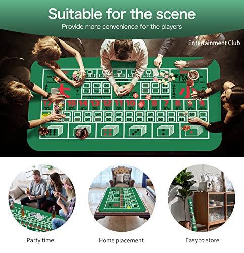 Cifupy Poker Mat - 71X35In/47X24/94X47 In Poker Top Mat, Portable Rubber Foam Poker Table Top, Players Game Layout Mat With Carrying Bag Foam Poker Table Top For Poker Games,Casino,Blackjack #TOP5