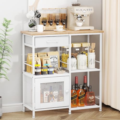 SWTYMIKI Coffee Bar Cabinet for Home - Farmhouse Coffee Stand