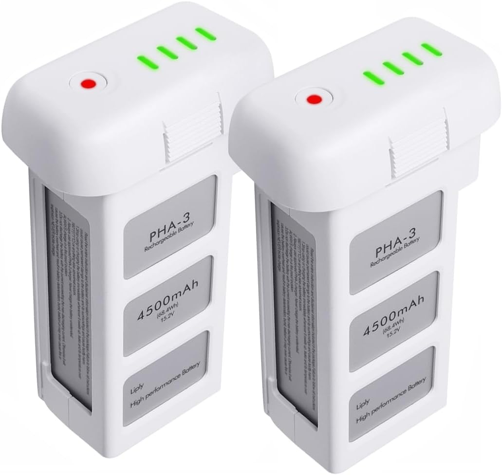 Phantom 3 Battery 2 Pack, 4500mAh 15.2V Upgraded Intelligent Flight Battery for DJI Phantom 3 Standard/3 Pro/3 Advanced/3 4K/3 SE Drone