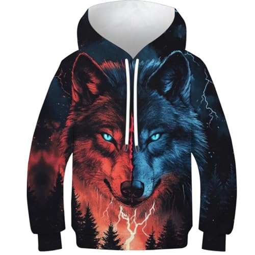 Sweat à capuche wolf pour enfants : t-shirt décontracté filles et garçons