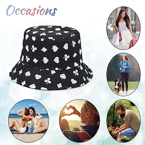 Image of Reversible Bucket Hat for Women Summer Travel Fisherman Cap, Girls Cute Double Side Wear Bucket Cap