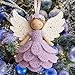 DIY Crochet Angel Ornament Kit, Crochet Craft Kit with Yarn for Beginners, Handmade Angel Christmas Ornament for Tree, Holiday Decoration and Home Party Decor (Pink)